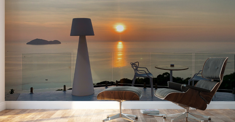 Sunset by the Big White Lamp Wall Murals