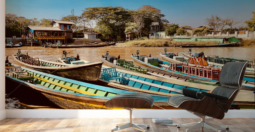 Inle Lake Boats Wall Murals