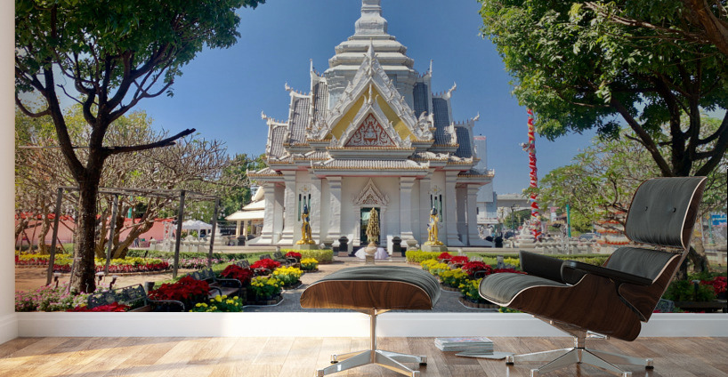 Little White Temple in Khon Kaen Thailand Wall Murals