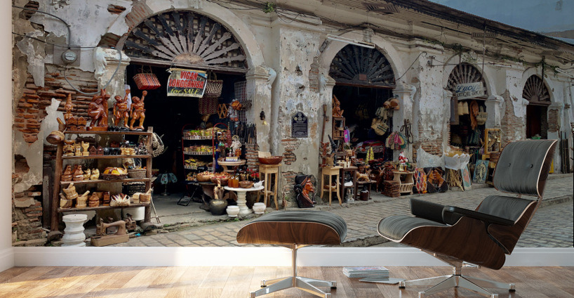 Shops in Vigan Philippines Wall Murals