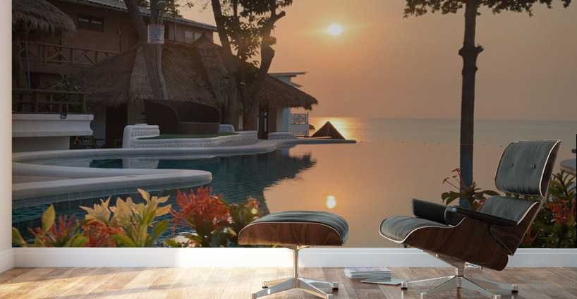 Sunset Reflection in the Pool Wall Murals