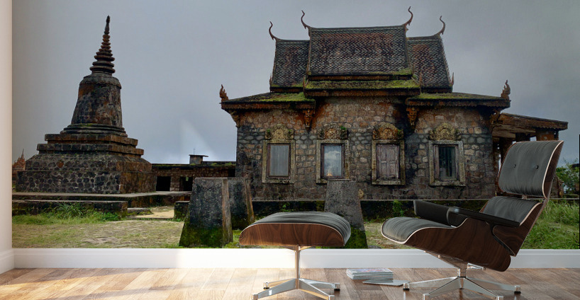 Wat Sampov Pram Temple Bokor Cambodia Wall Murals