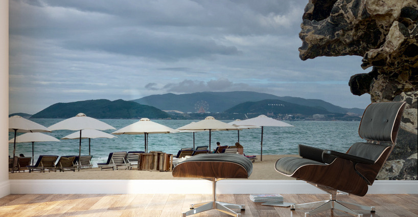 Long Chairs on the Beach Wall Murals