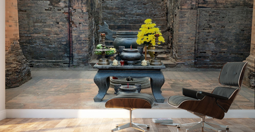 Inside the Ponagar Temple Nha Trang Wall Murals