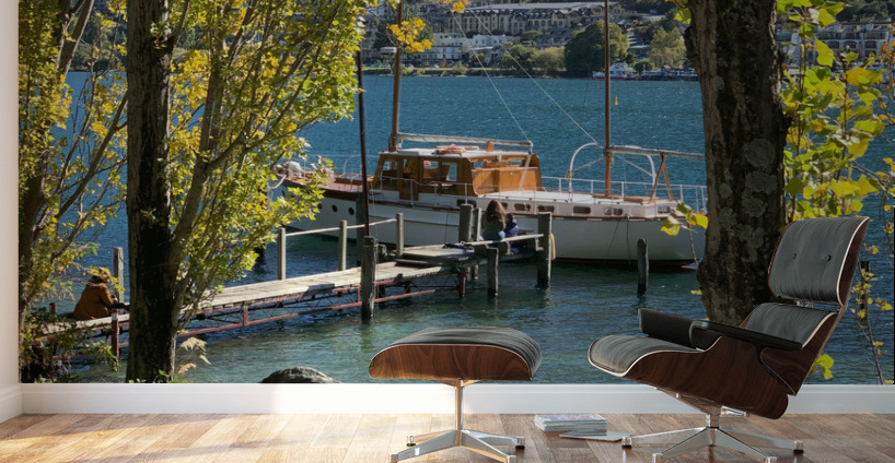 Autumn Boat Wall Murals