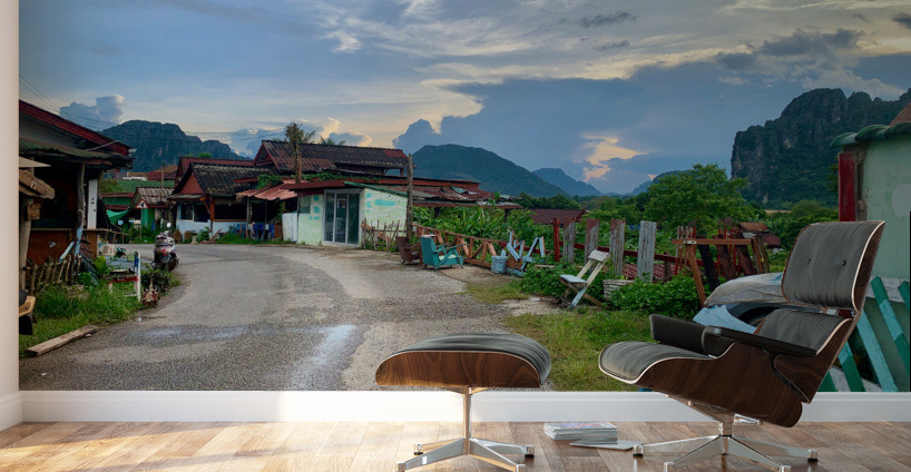 Walking Around Vang Vieng Laos Wall Murals