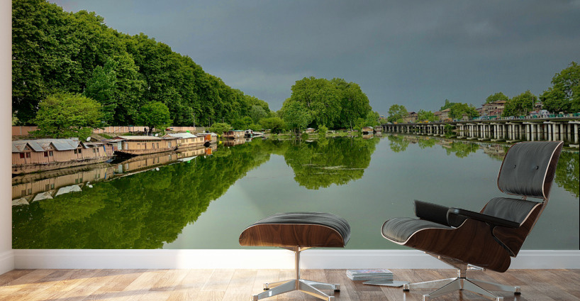 River Reflections in Srinagar Wall Murals