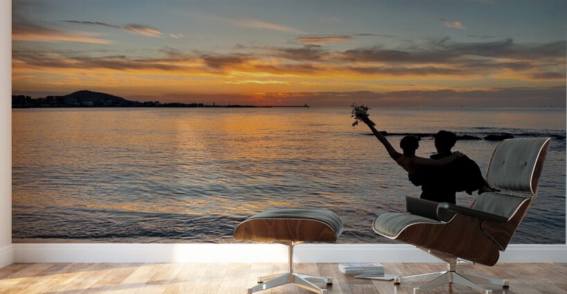 Newlyweds Sunset Beach Jeju South Korea 2 Wall Murals