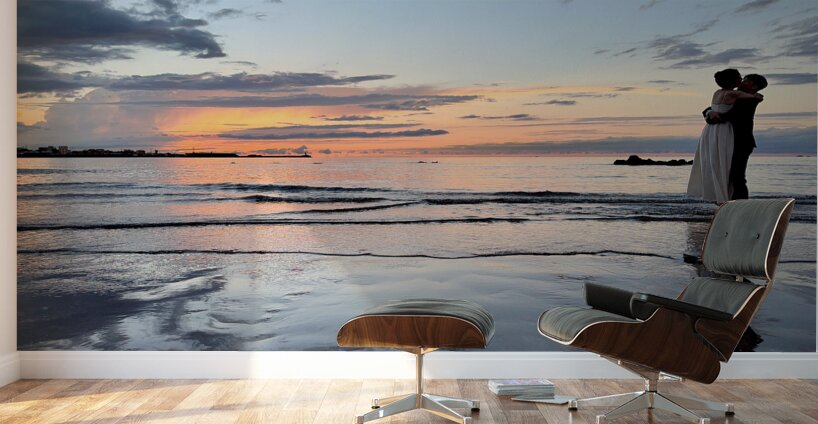 Newlyweds Sunset Beach Jeju South Korea 5 Wall Murals