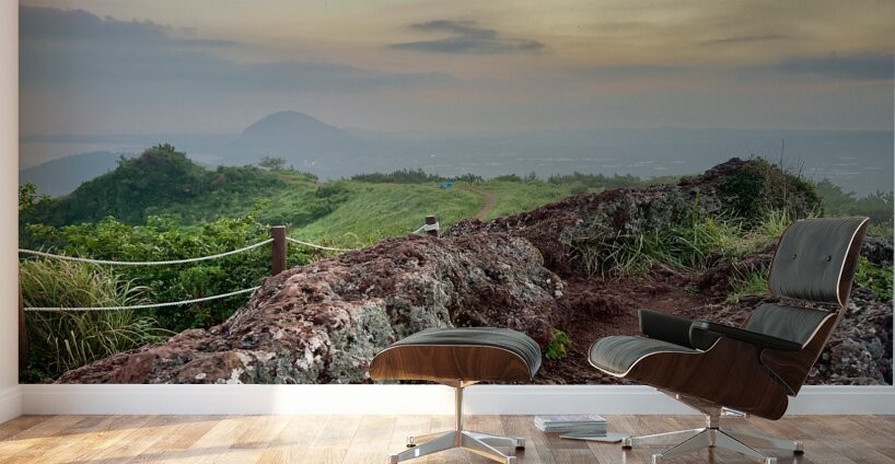 Sunset at Gunsan Oreum Jeju South Korea Wall Murals