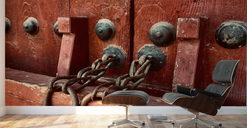 The Red Door Lock Seoul Korea Wall Murals