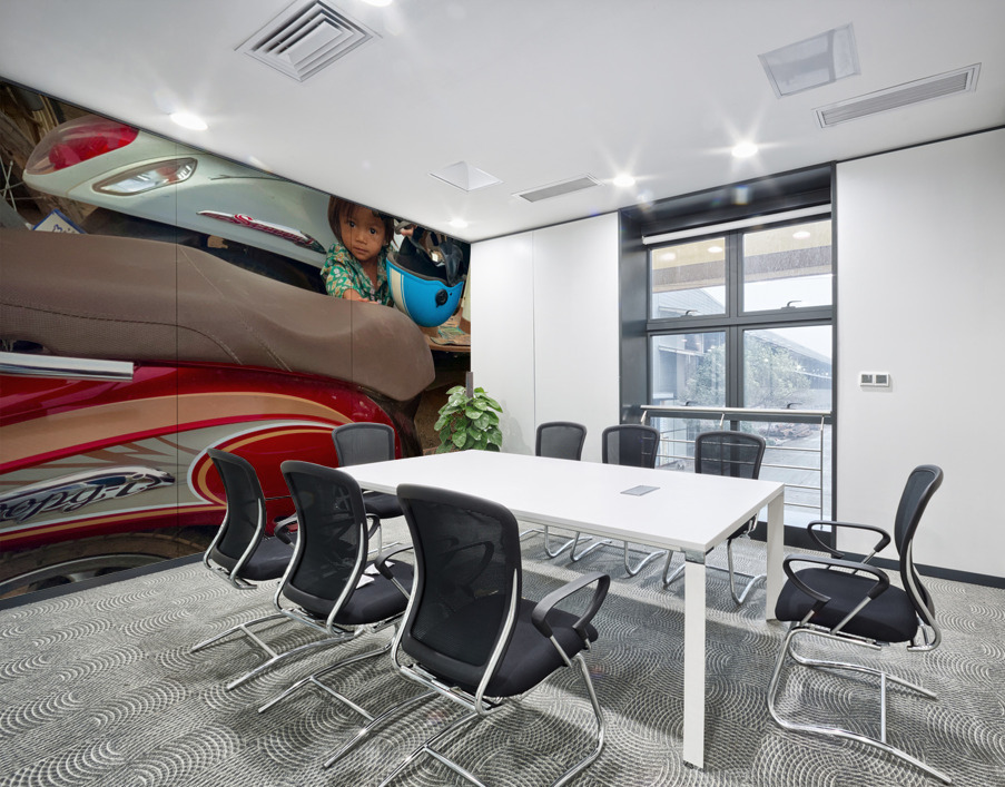 The Little Girl and the Motorbikes.  Wall Printing