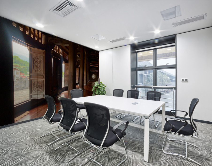 Inside Peace in Wooden Temple Wall Printing