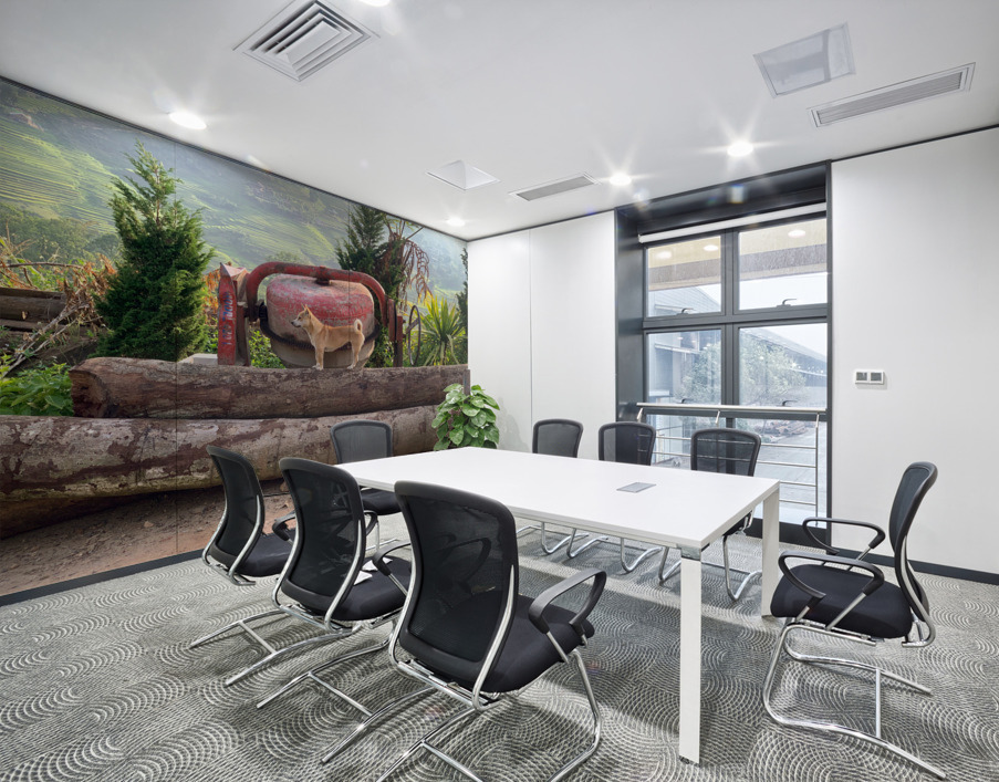 Dog Standing on Wood Wall Printing