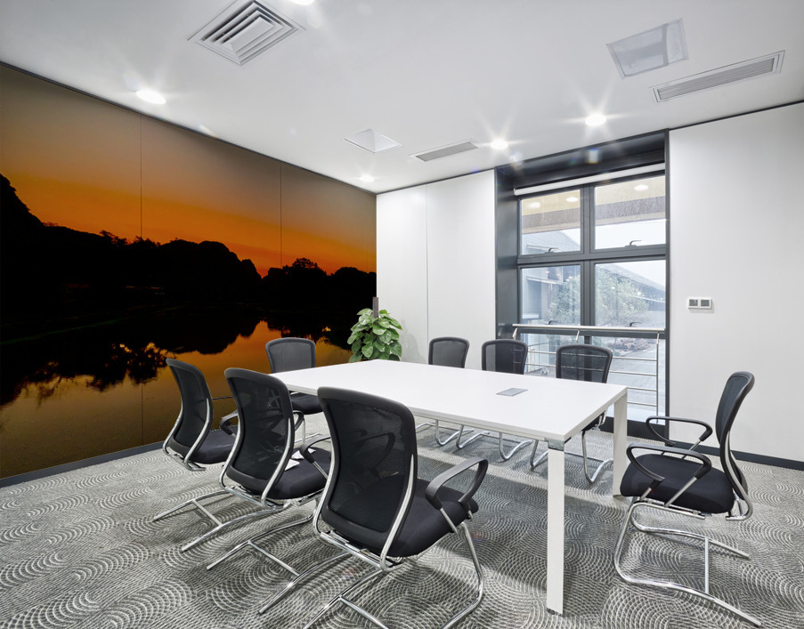 Orange Reflections over the Lake Wall Printing