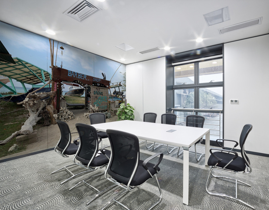 Crazy Island Barbershop Wall Printing