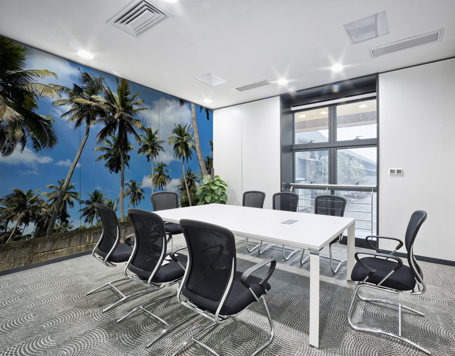 Palm Trees behind the Wall Wall Printing