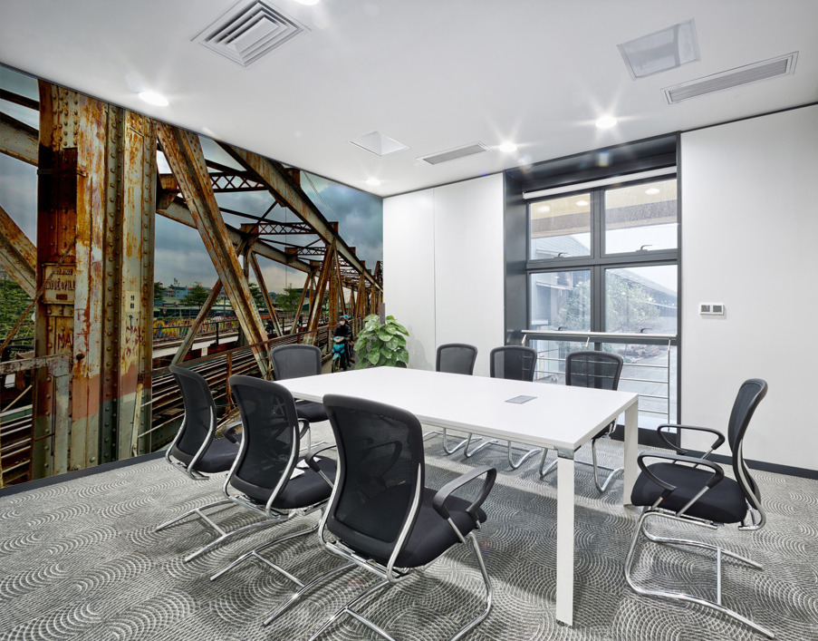 Crossing the Bridge on a Motorbike Wall Printing