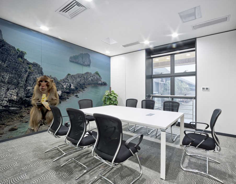 Monkey Eating a Banana Wall Printing