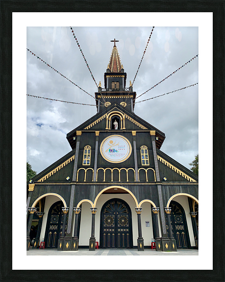 Saint Marys Black Wooden Cathedral of Kon Tum 2.  Framed Print Print