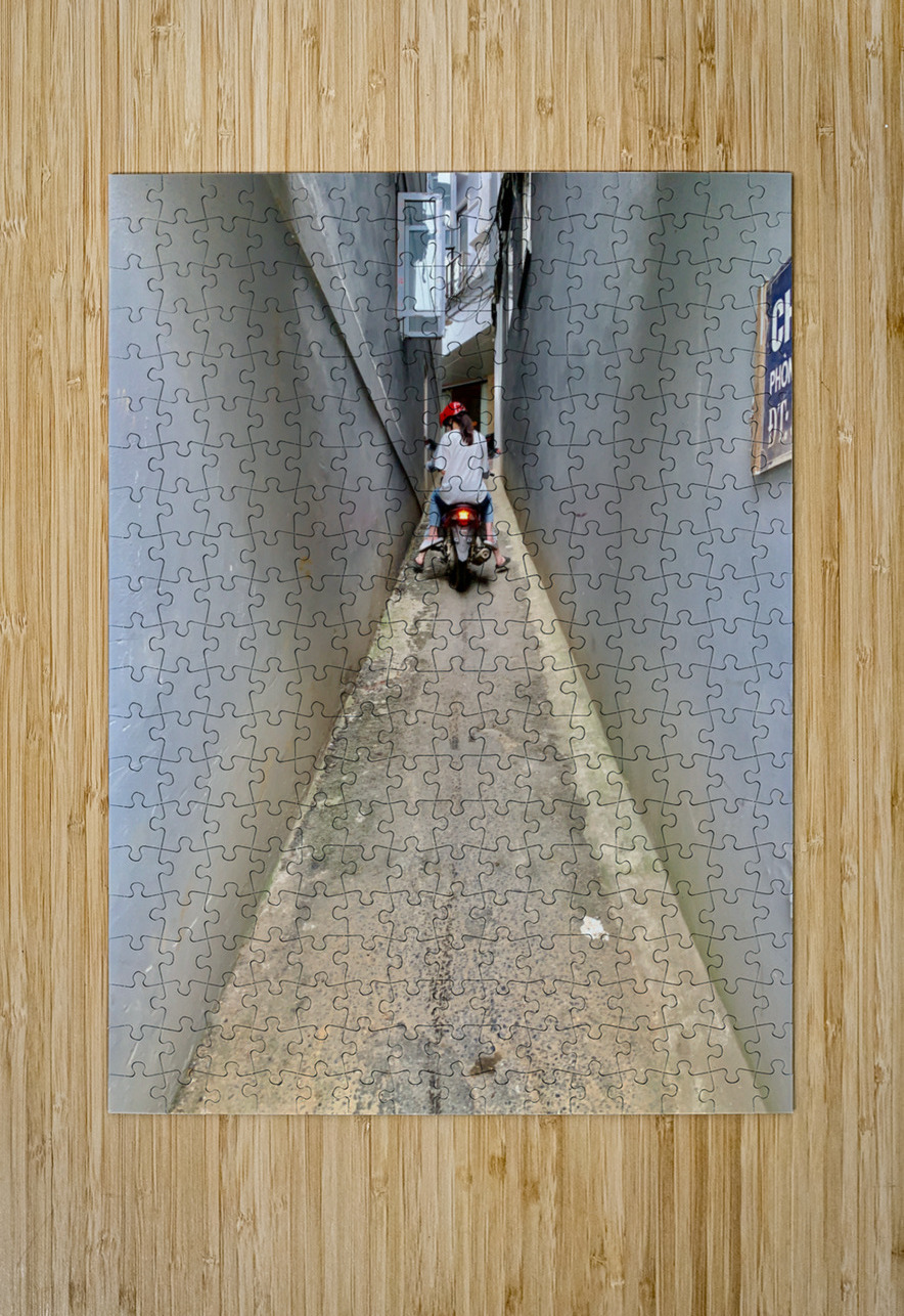 Motorbike Driving Up the Alley Jimmy Roy Photos Puzzle printing