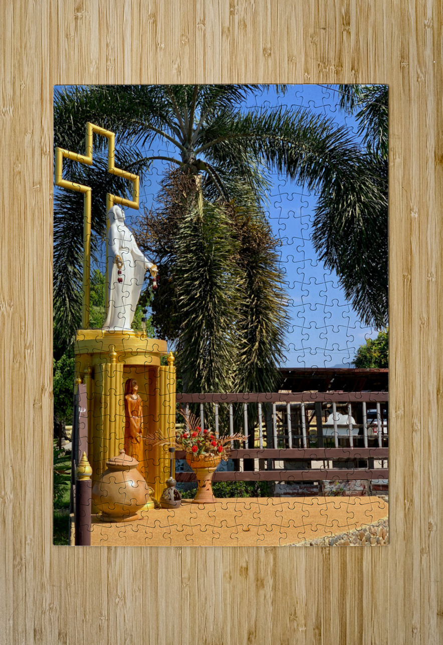 Mary’s Statue in front of the Cross Jimmy Roy Photos Puzzle printing
