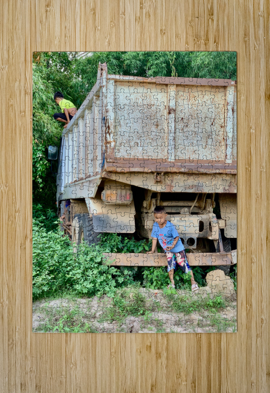 Playing with the Big Truck Jimmy Roy Photos Puzzle printing