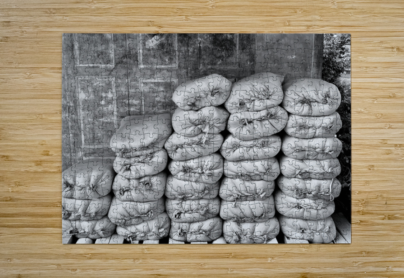 BW Bag Stacks Jimmy Roy Photos Puzzle printing