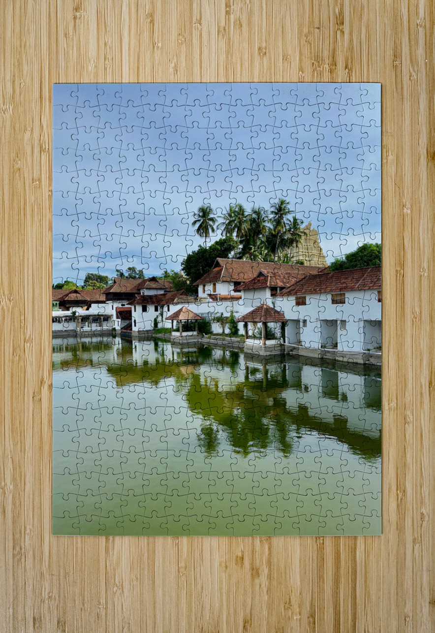 Reflections in Front of Sree Padmanabhaswamy Temple Jimmy Roy Photos Puzzle printing