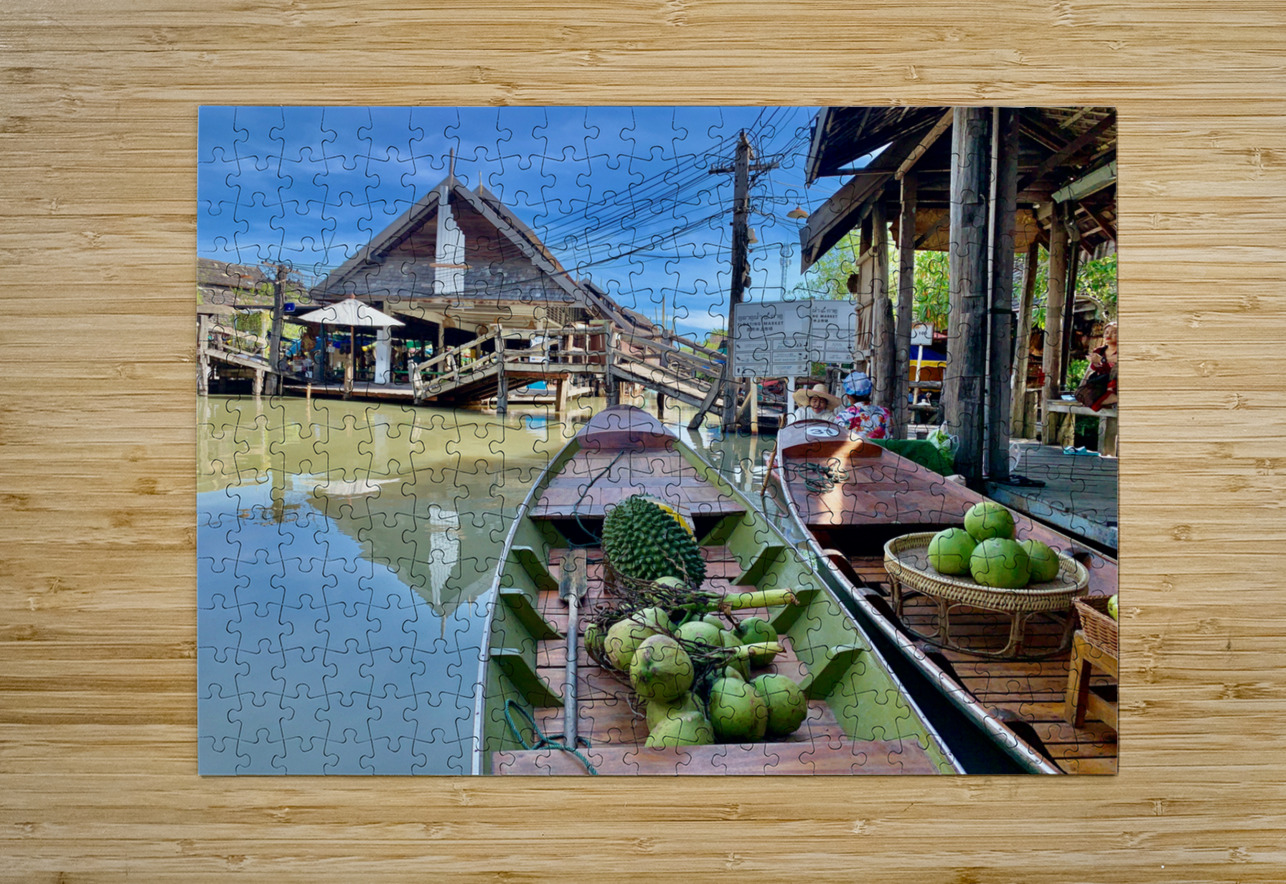 Coconut & Durian on a Boat in a Market Jimmy Roy Photos Puzzle printing