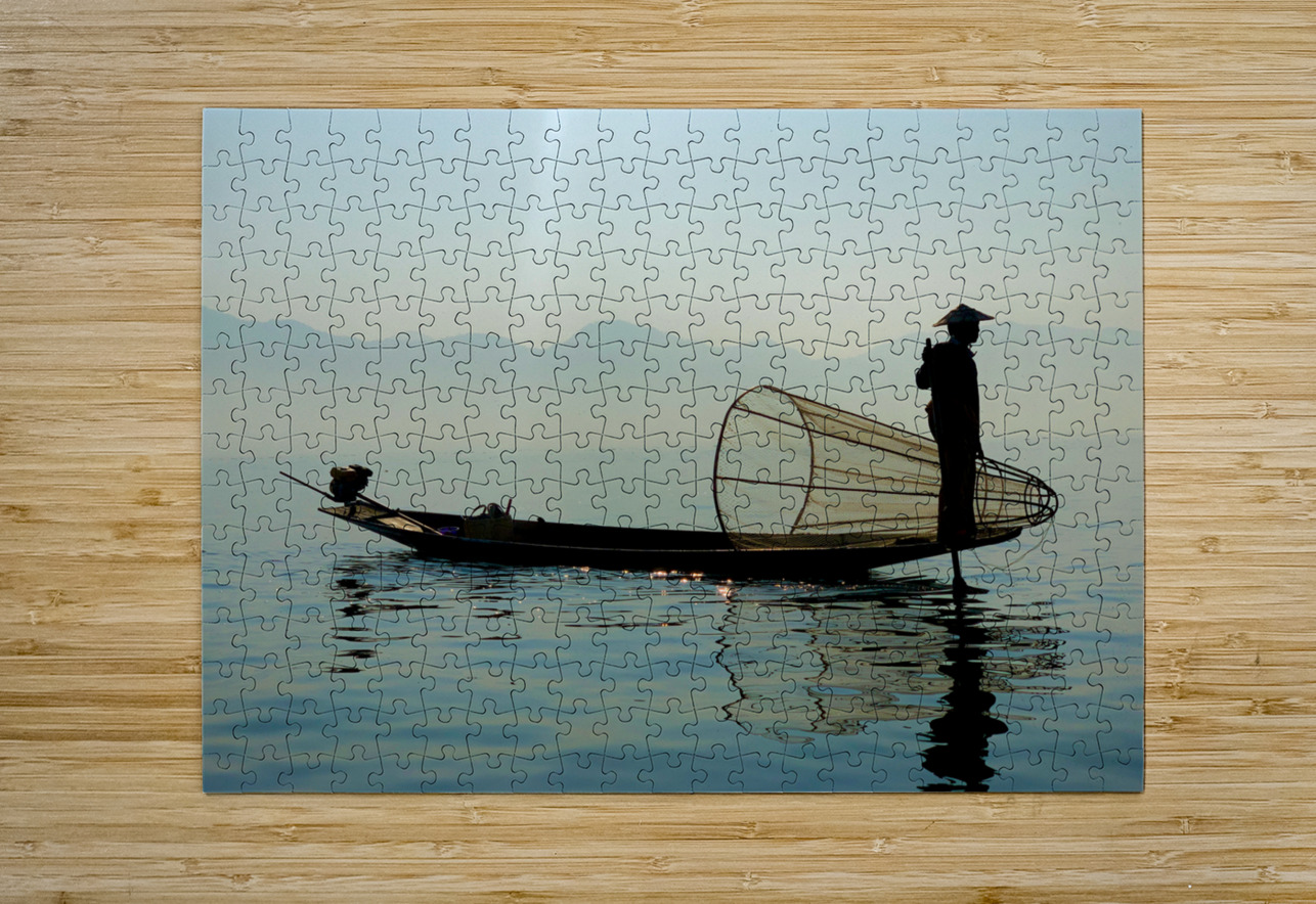 Inle Lake Fisherman 1 in Myanmar Jimmy Roy Photos Puzzle printing