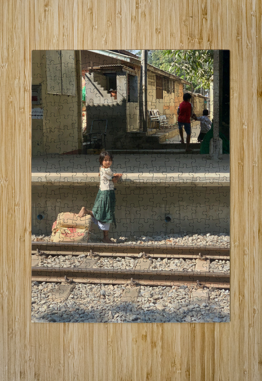 Little Girl at the Train Station Jimmy Roy Photos Puzzle printing