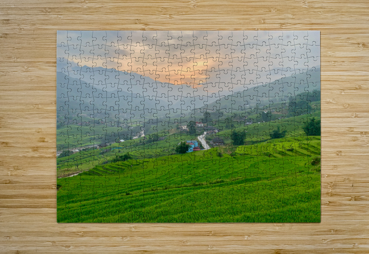 Sunset Over Sapa Rice Field Jimmy Roy Photos Puzzle printing