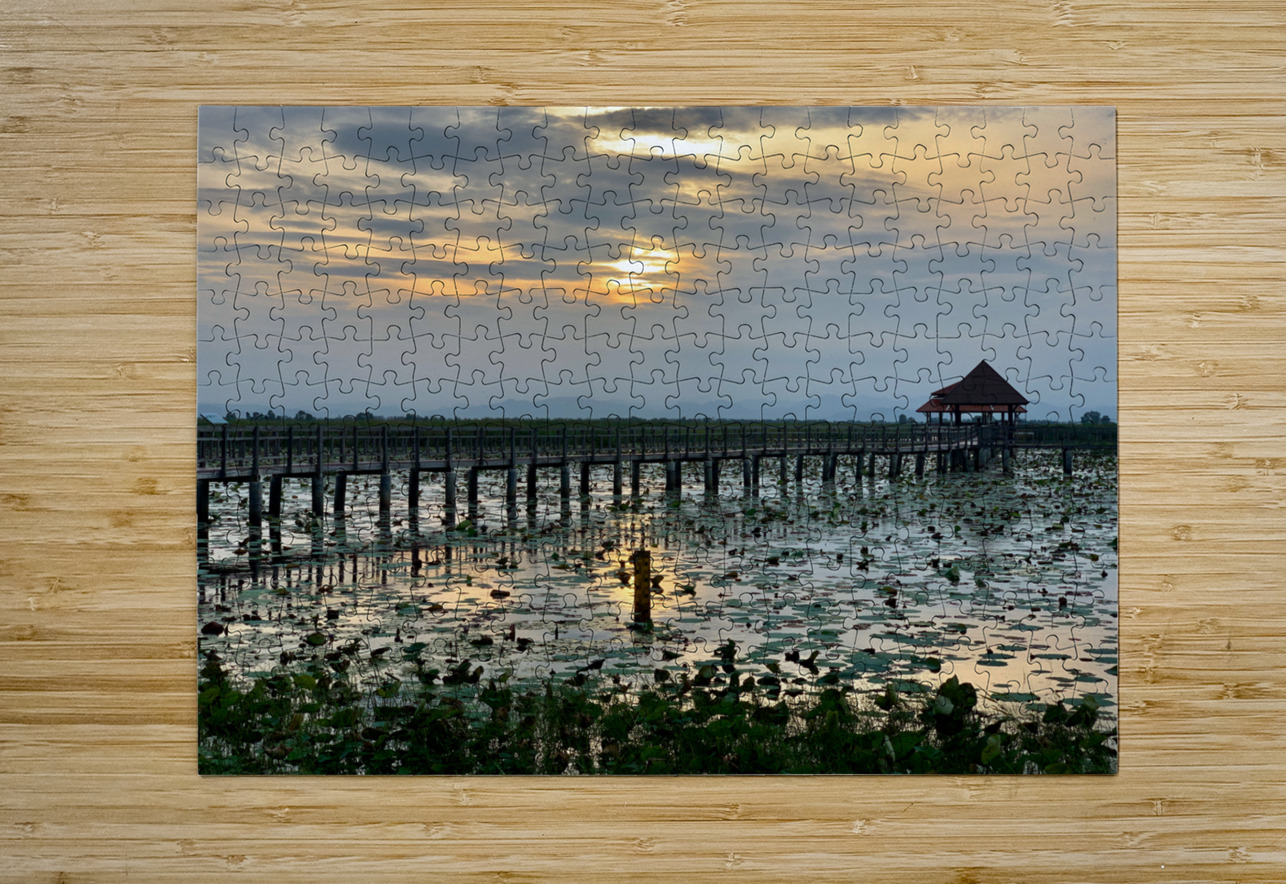 Amazing Walkway on the Lake at Sunset 2 Jimmy Roy Photos Puzzle printing