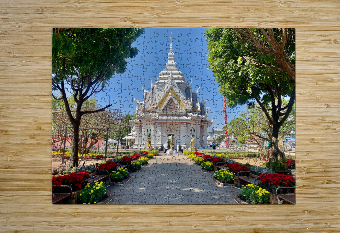 Little White Temple in Khon Kaen Thailand Jimmy Roy Photos Puzzle printing