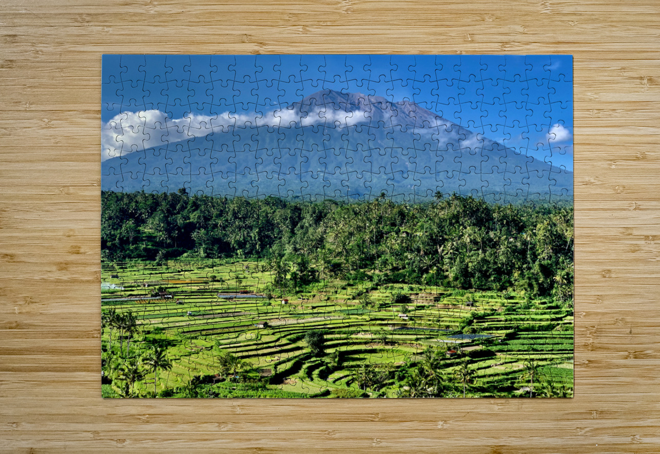 Mount Agung with Rice Fields Bali Jimmy Roy Photos Puzzle printing