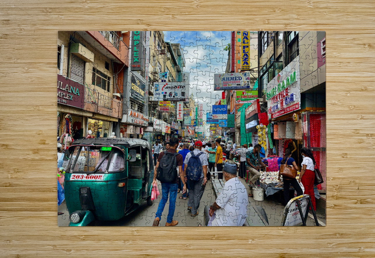 Sri Lankan Busy Street Jimmy Roy Photos Puzzle printing
