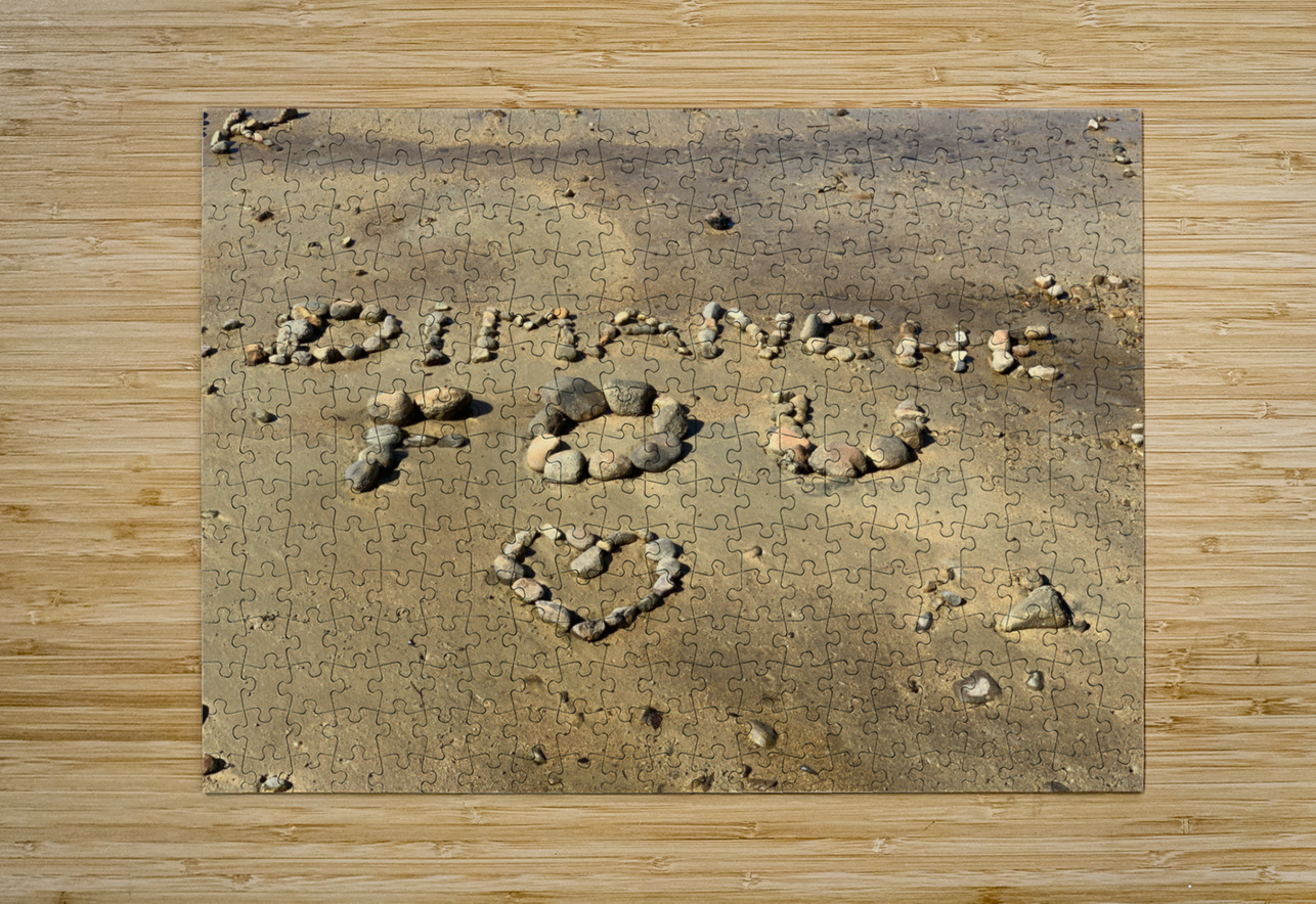Dimanche Fou Written on the Beach Jimmy Roy Photos Puzzle printing