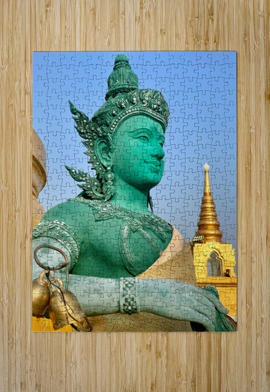 Green Thai Temple Statue Jimmy Roy Photos Puzzle printing