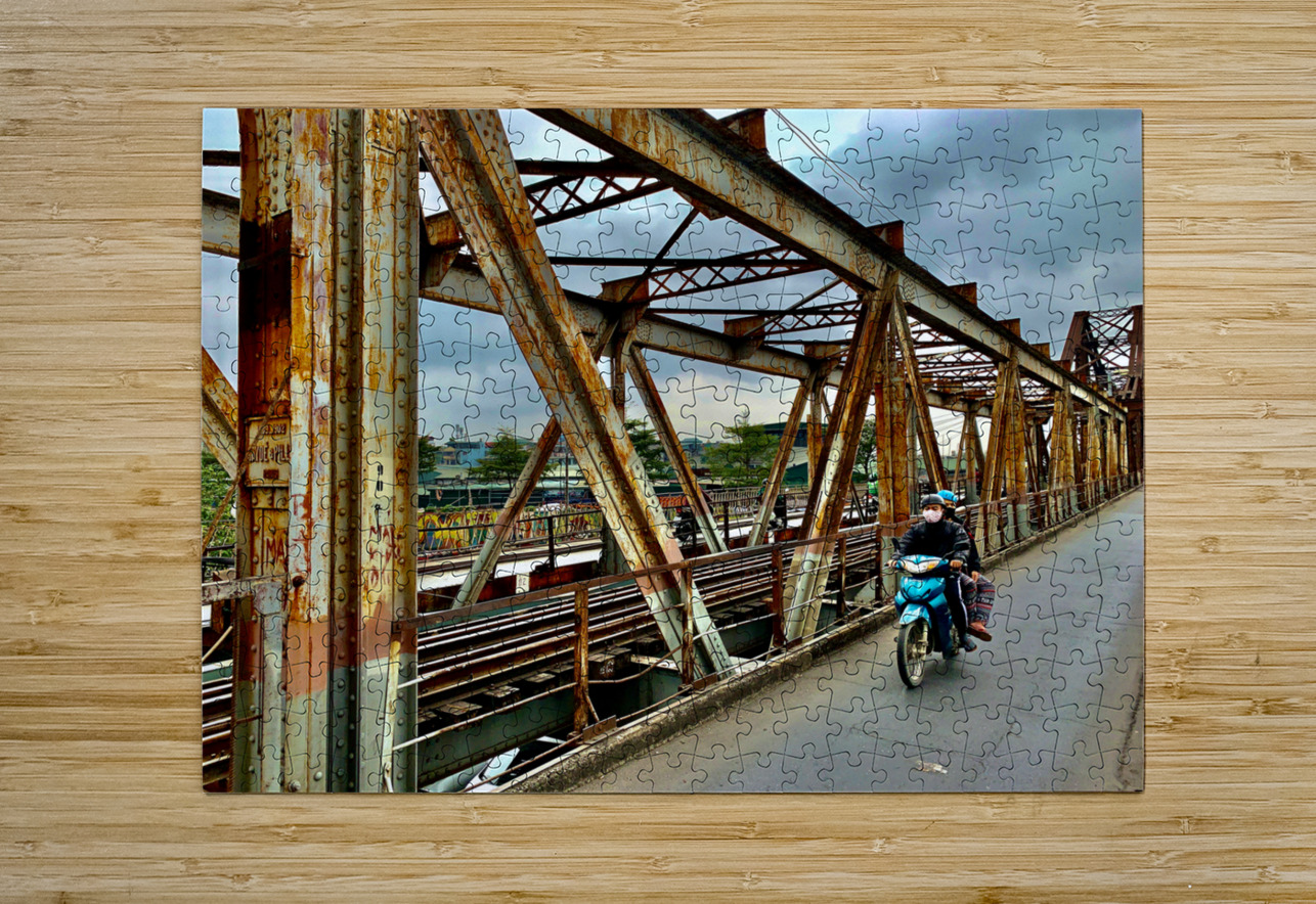 Crossing the Bridge on a Motorbike Jimmy Roy Photos Puzzle printing