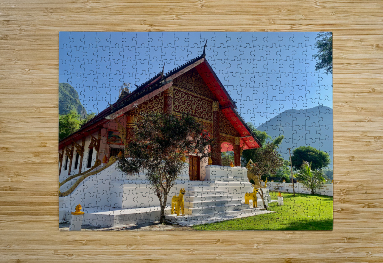 Beautiful Buddhist Temple in Muang Ngoy Laos Jimmy Roy Photos Puzzle printing