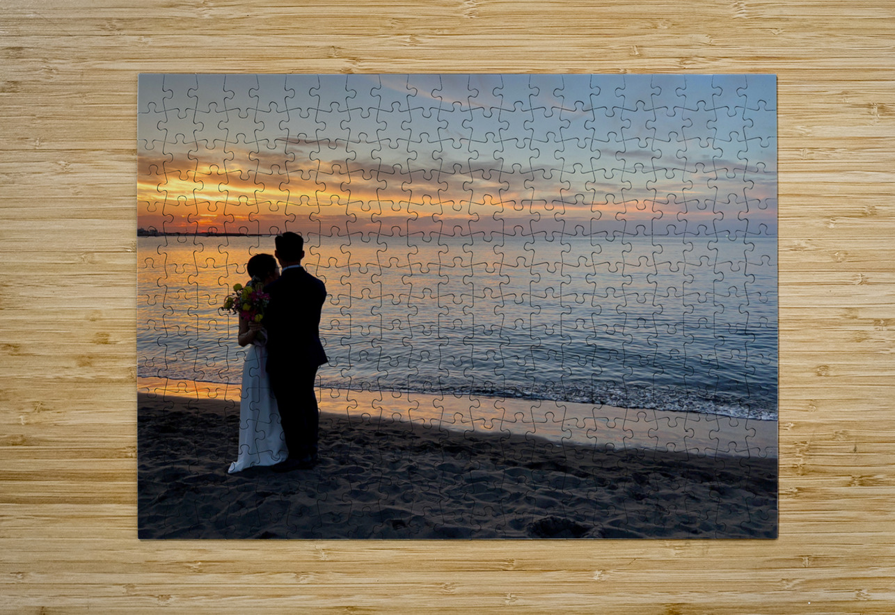 Newlyweds Sunset Beach Jeju South Korea 1 Jimmy Roy Photos Puzzle printing