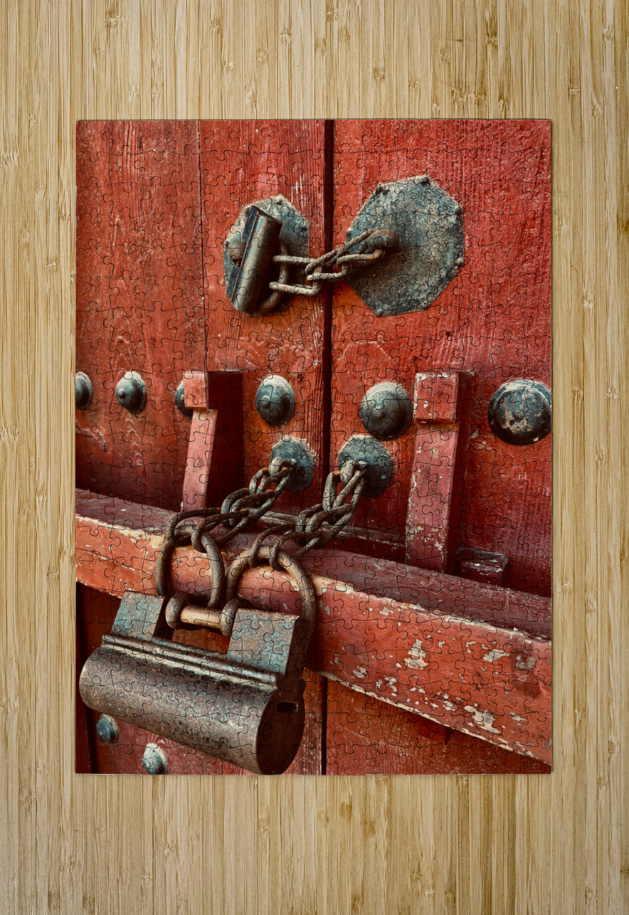The Red Door Lock Seoul Korea Jimmy Roy Photos Puzzle printing