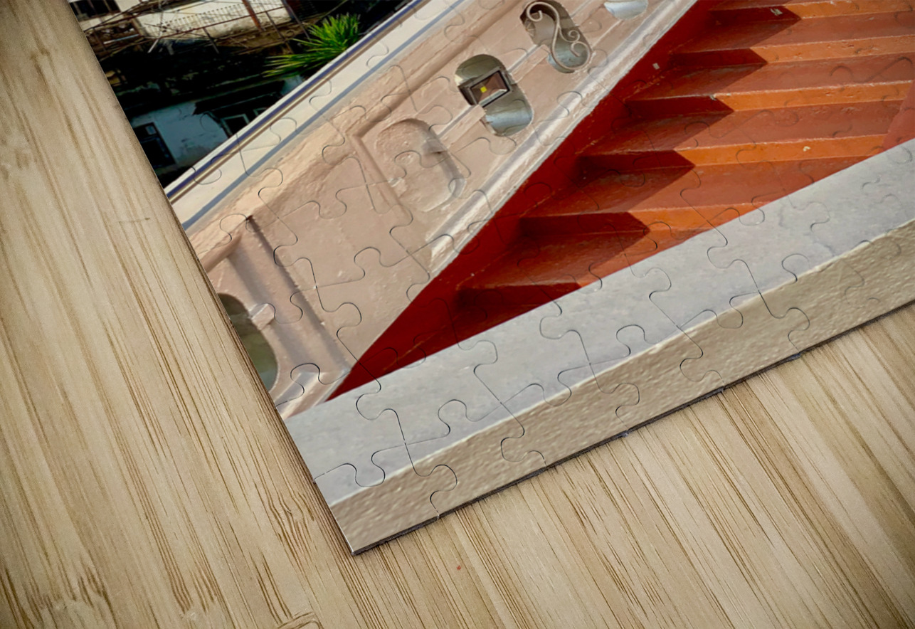 Golden Mount Temple Orange Stairs Bangkok Jimmy Roy Photos Puzzle