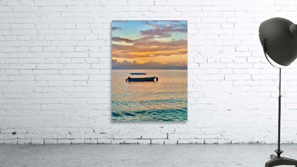 Lonely Boat at Sunset Wall Preview